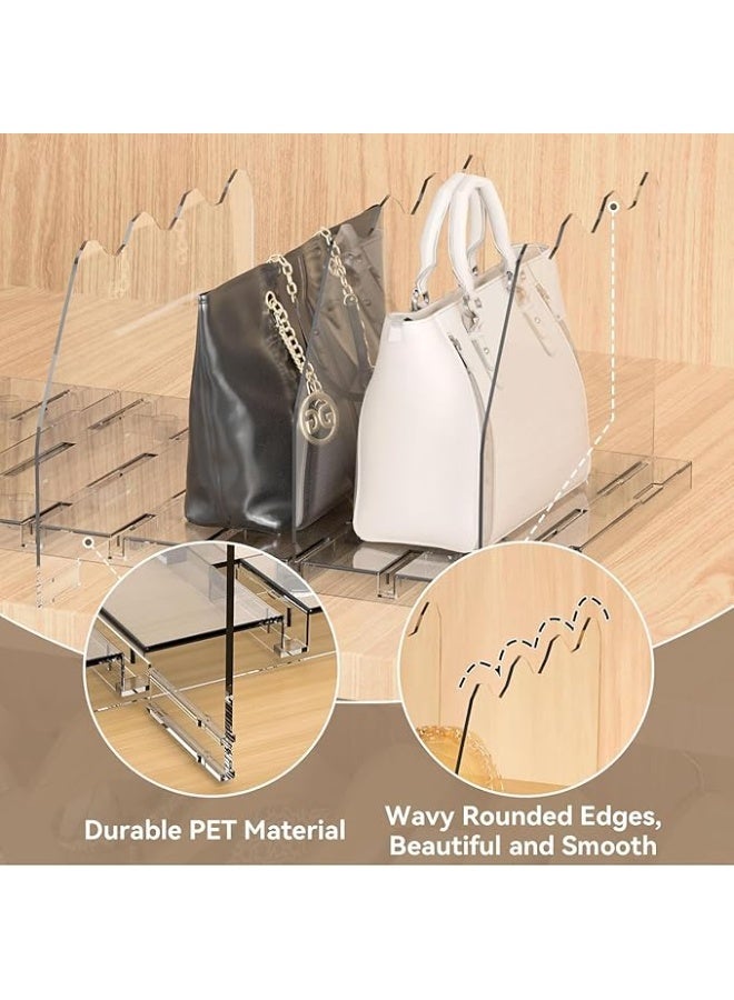 DUNISO Purse Organizer for Closet,Adjustable Shelf Dividers,Acrylic Transparent Purse Storage Organizer,Adjustable Spacing,Durable, Sturdy, and Slip Resistant,for Handbag, Clutch,Tote, Book in Bedroom, Office - Image 3